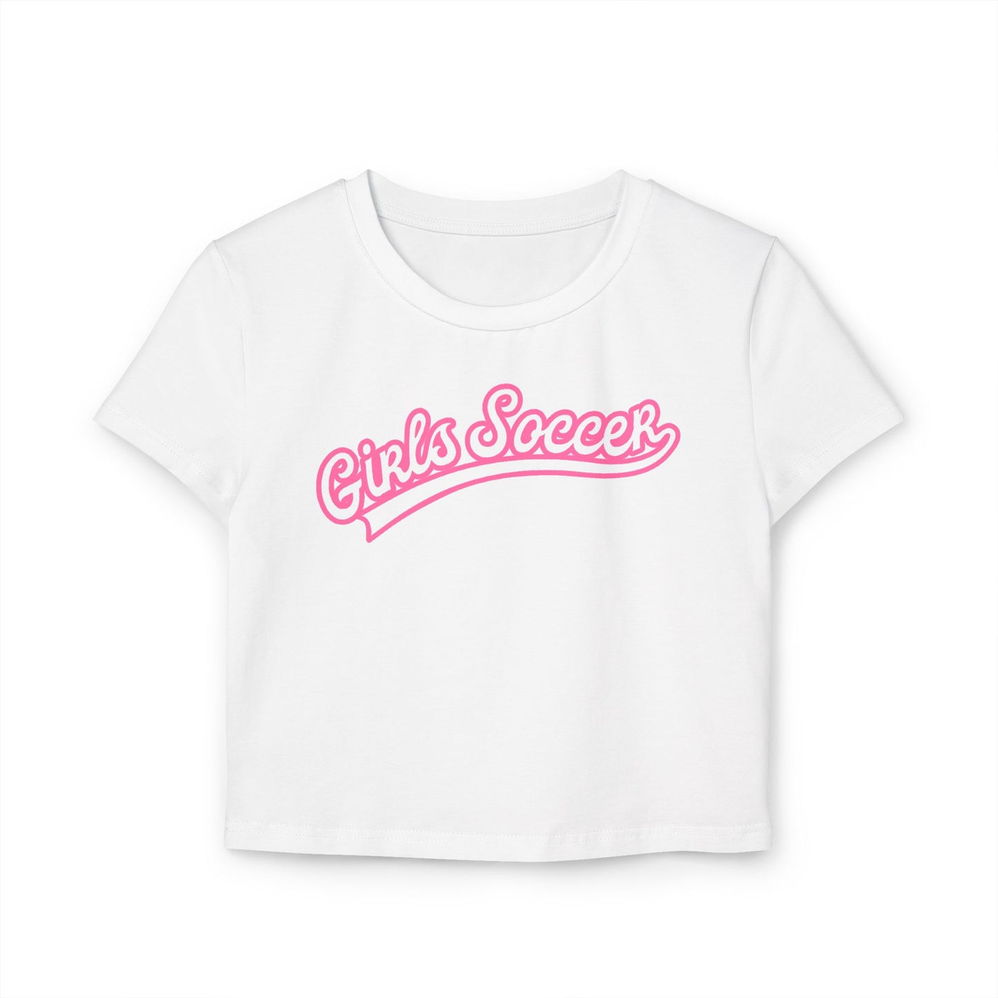 Backtalk Varsity Crop - Stylish off the pitch, fearless on it (White/Pink Text)