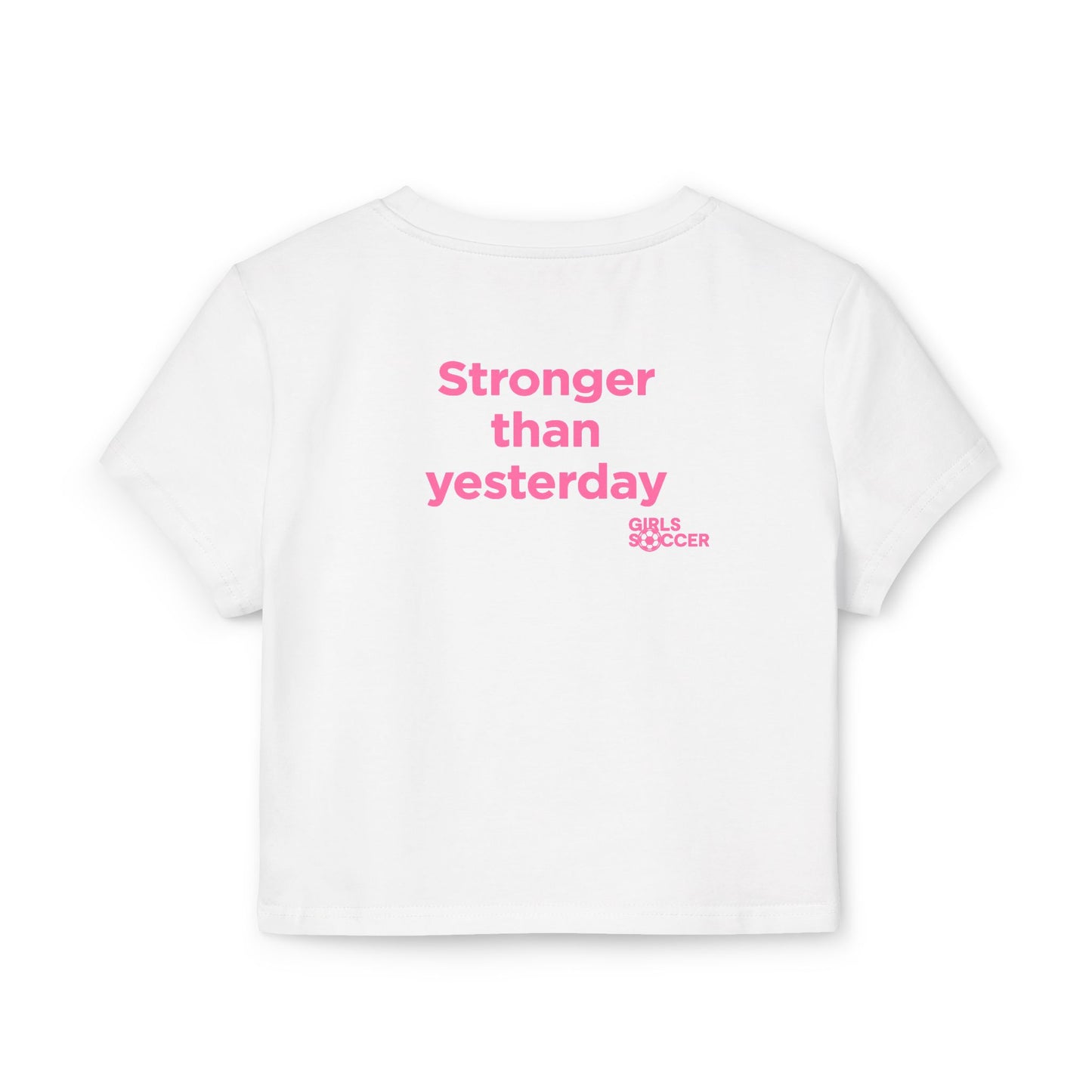 Backtalk Crop - Stronger than yesterday (White/Pink Text)