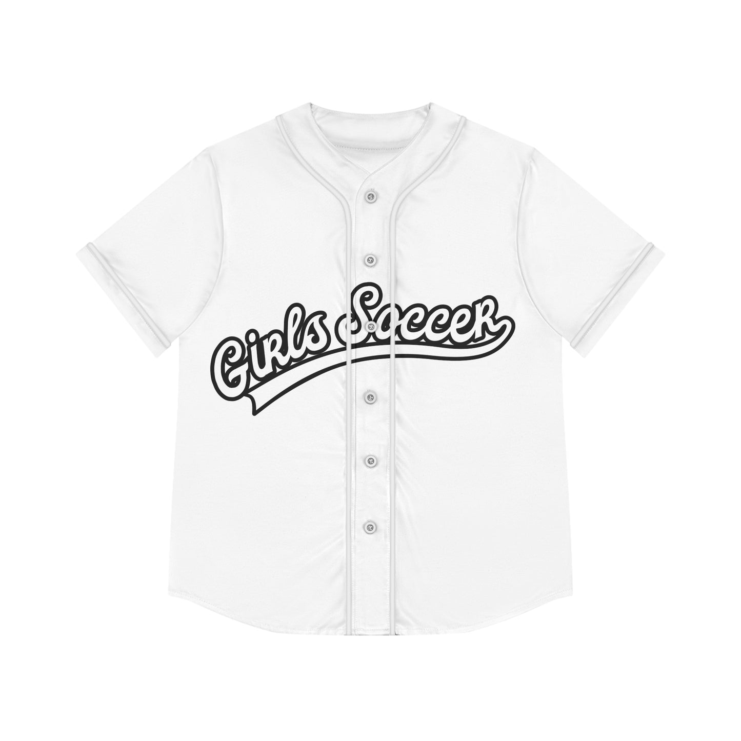GirlsSoccer Varsity Baseball Jersey (White/Black Text)