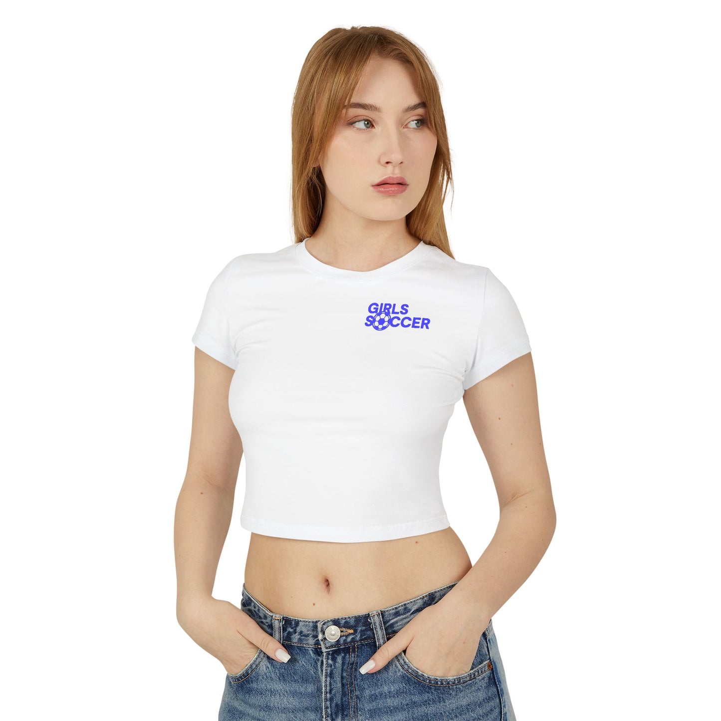 Backtalk Crop - Stronger than yesterday (White/Blue Text)