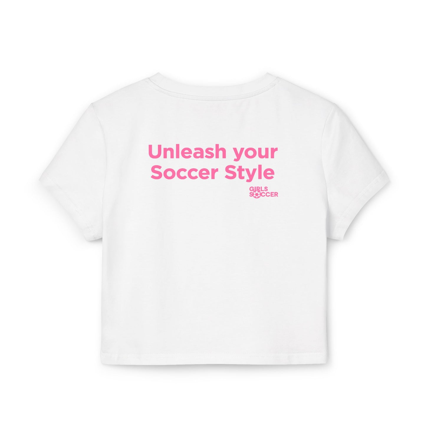 Backtalk Crop - Unleash your Soccer style (White/Pink Text)