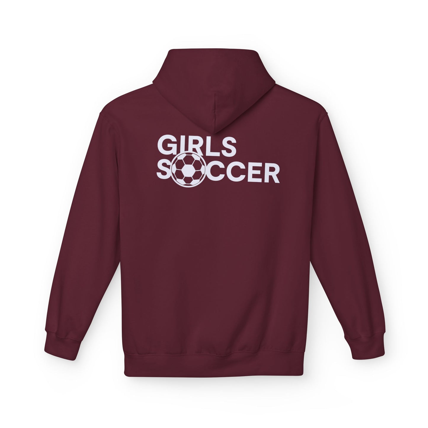 GirlsSoccer Midweight Hoodie (White Text)