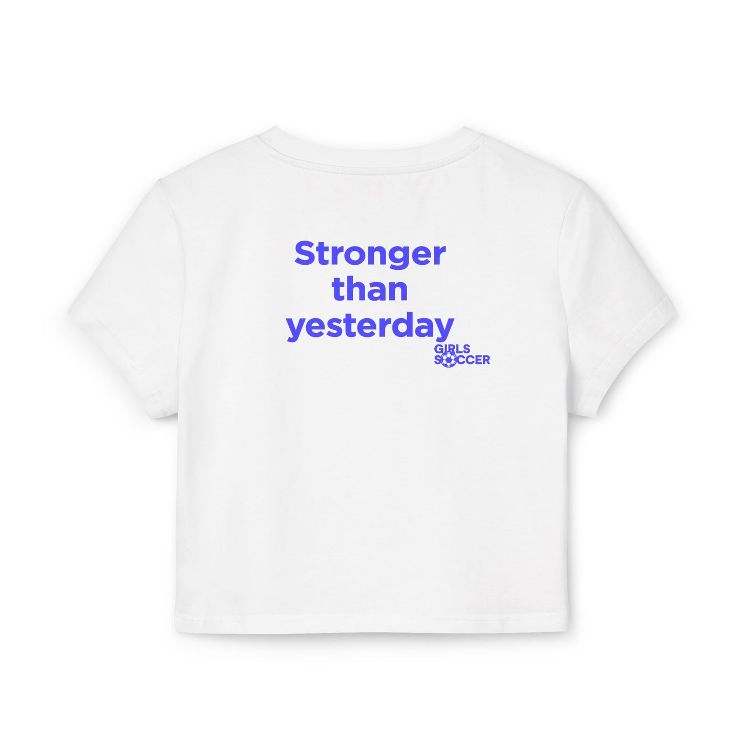 Backtalk Crop - Stronger than yesterday (White/Blue Text)