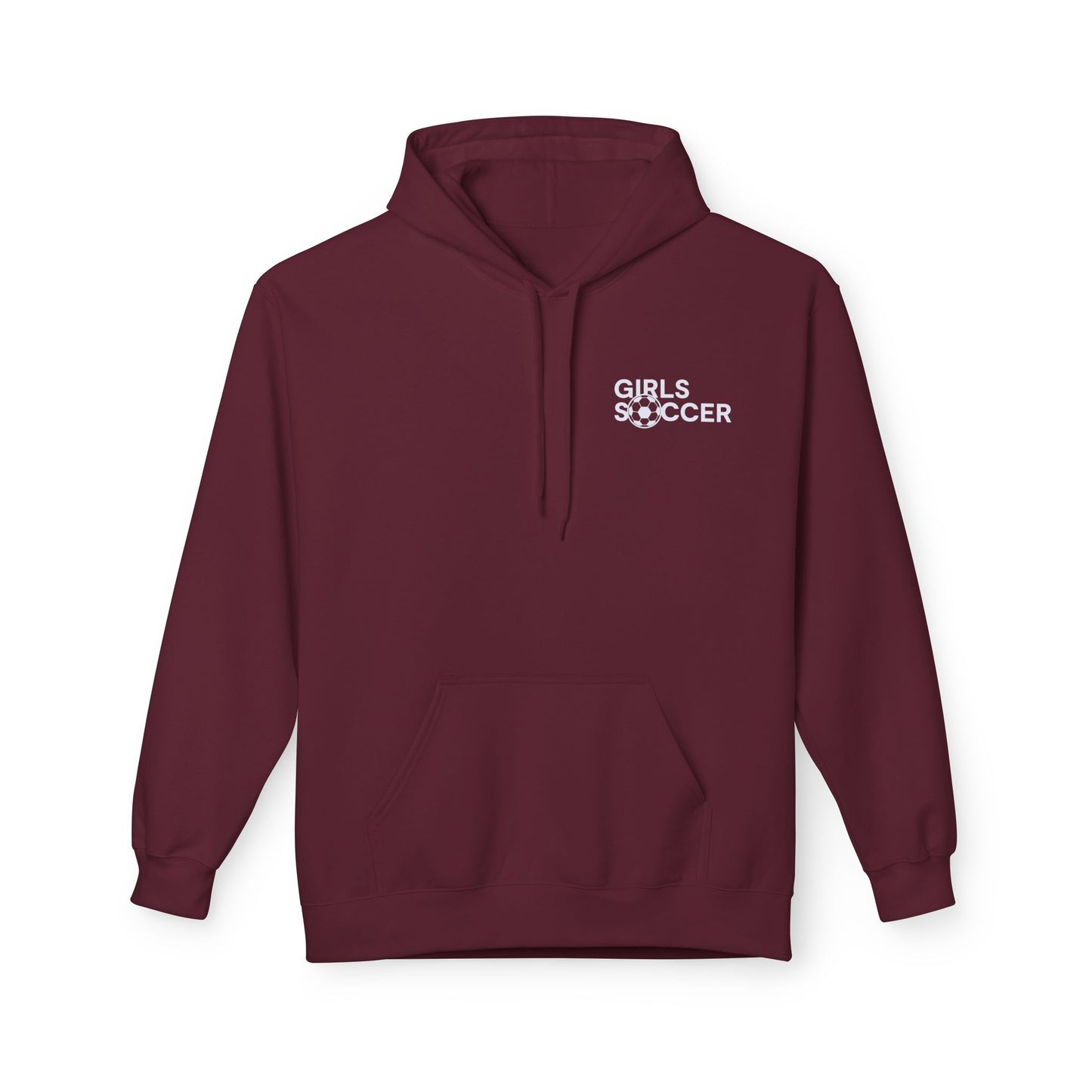 GirlsSoccer Midweight Hoodie (White Text)