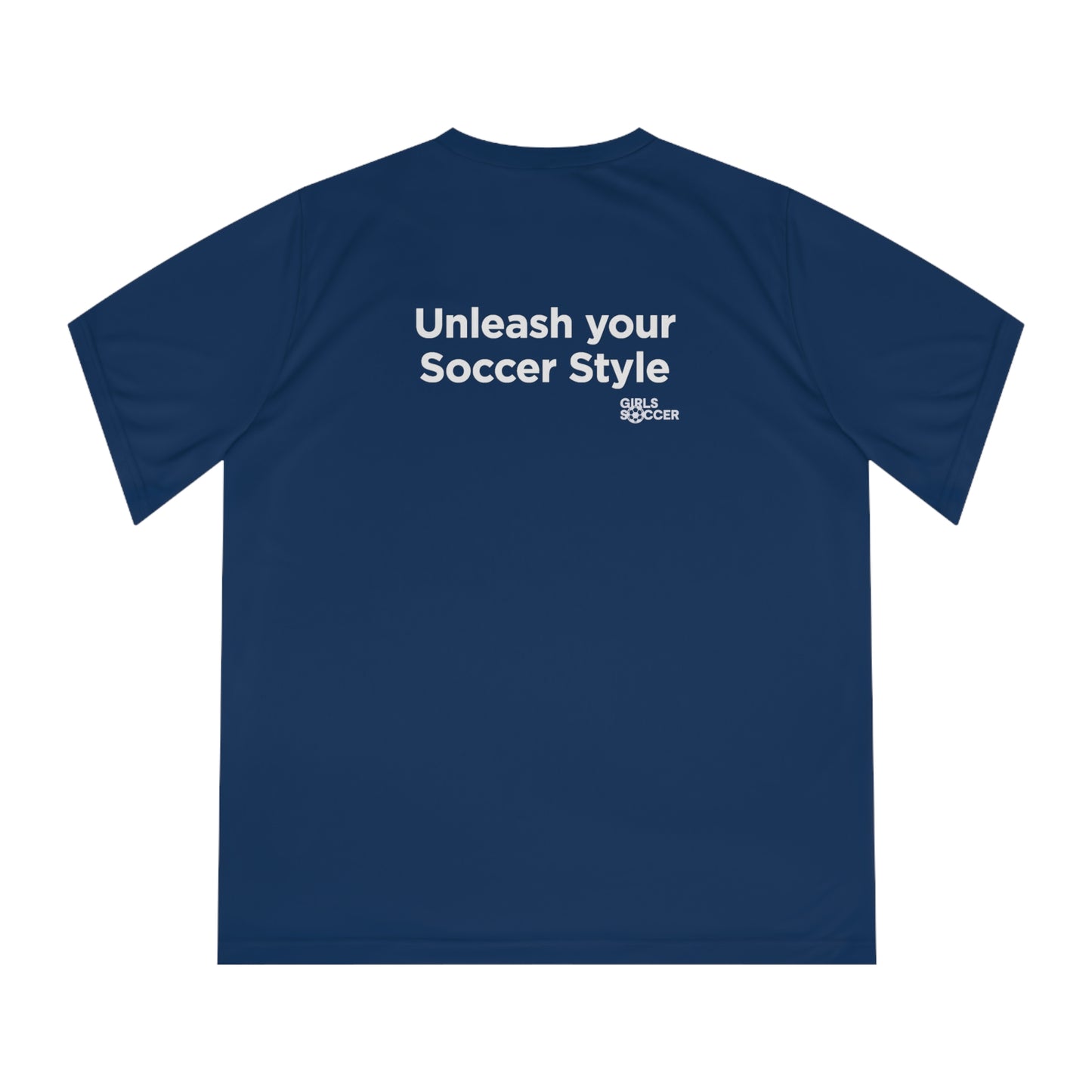 Backtalk Tee - Unleash your Soccer style (Navy/White Text)
