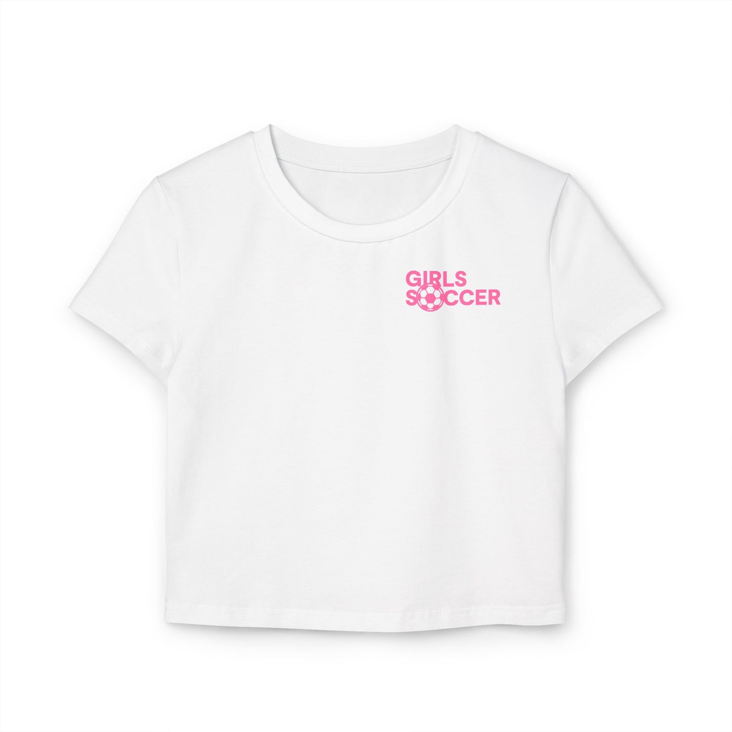 Backtalk Crop - Unleash your Soccer style (White/Pink Text)