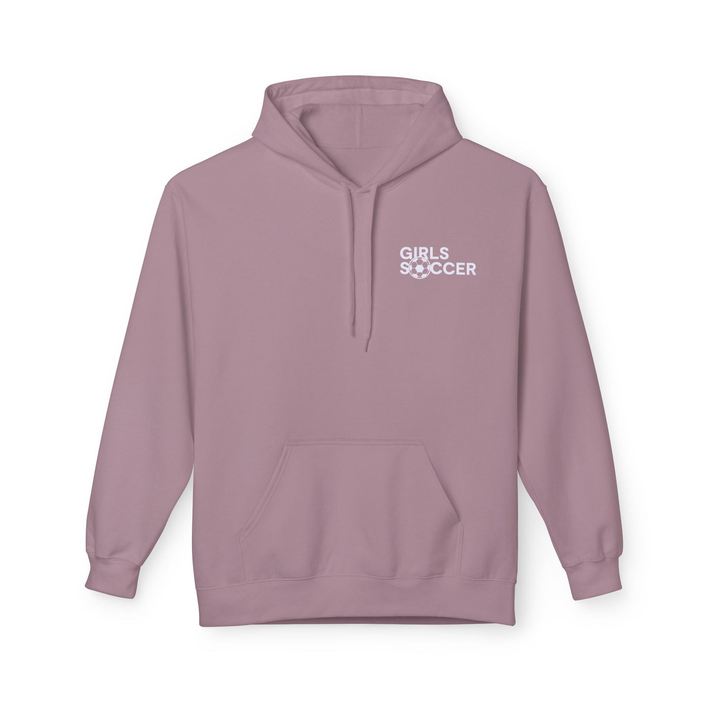 GirlsSoccer Midweight Hoodie (White Text)