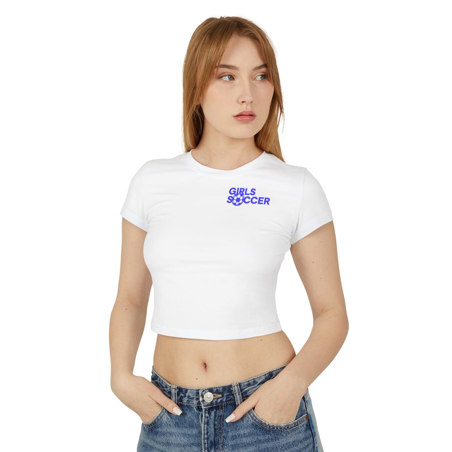 Backtalk Crop - Brave, Bold, Unbreakable (White/Blue Text)