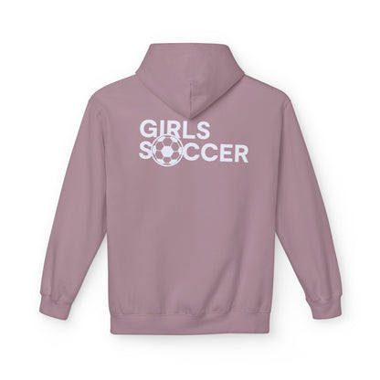 GirlsSoccer Midweight Hoodie (White Text)
