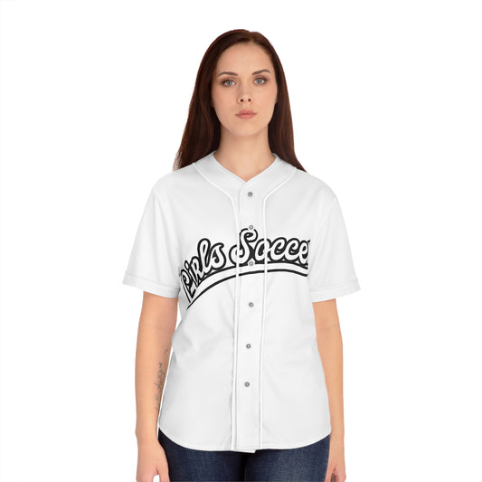 GirlsSoccer Varsity Baseball Jersey (White/Black Text)