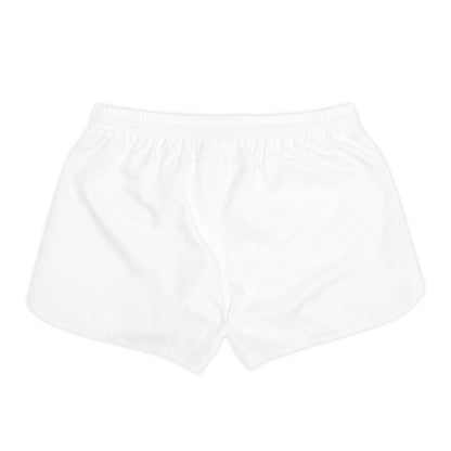 GirlsSoccer Casual Shorts (White/Blue Text)