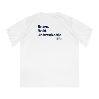 Backtalk Tee - Brave. Bold. Unbreakable (White/Black Text)