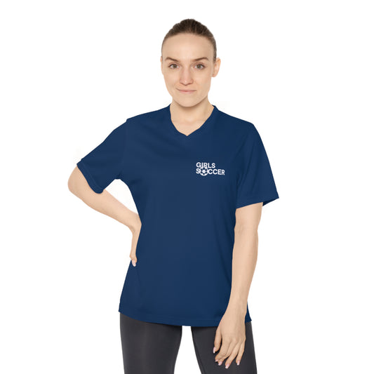 Backtalk Tee - Unleash your Soccer style (Navy/White Text)