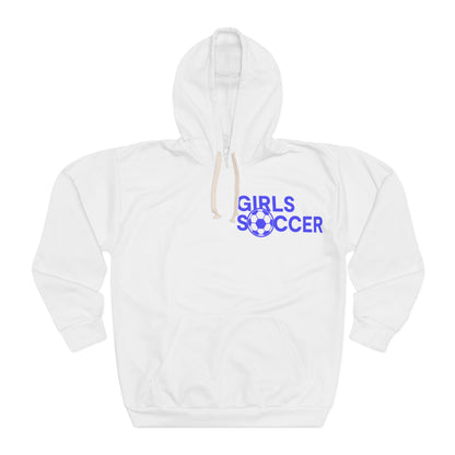 GirlsSoccer Essentials Hoodie (White/Blue Text)