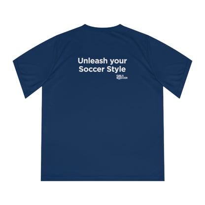 Backtalk Tee - Unleash your Soccer style (Navy/White Text)