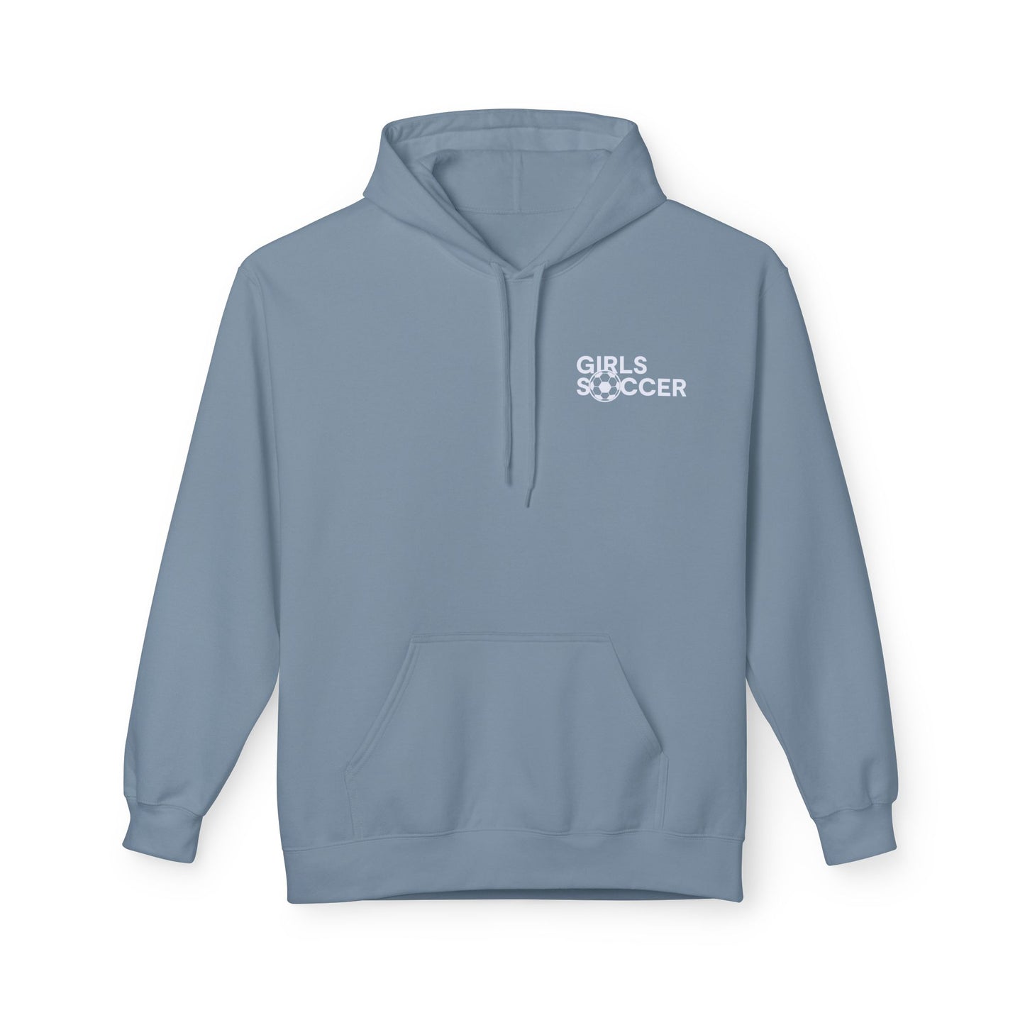 GirlsSoccer Midweight Hoodie (White Text)