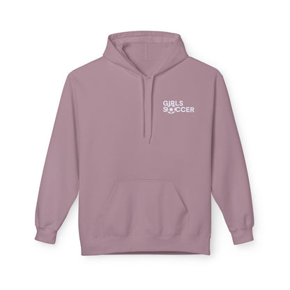 GirlsSoccer Midweight Hoodie (White Text)